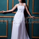 exclusive white chiffon straps a-line floor length wedding dress IMG-0442