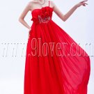attractive red chiffon one shoulder empire floor length formal evening dress IMG-9840