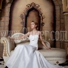 exclusive white chiffon spaghetti straps a-line floor length wedding dress IMG-1741