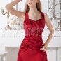 red a-line floor length halter neckline satin prom dress IMG-1958