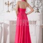fuchsia chiffon halter neckline a-line floor length prom dress IMG-2121