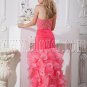 hot pink organza sweetheart a-line floor length prom dress with ruffles skirt IMG-2214