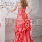 modern orange red taffeta sweetheart a-line mini length prom dress with brush train IMG-2228