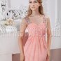 stunning pink chiffon column floor length straps neckline formal evening dress IMG-2245