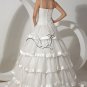 classic white organza spaghetti straps ball gown floor length wedding dress IMG-1655