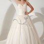 princess ivory tulle v-neckline spaghetti straps ball gown wedding dress IMG-1683