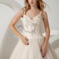 princess ivory tulle v-neckline spaghetti straps ball gown wedding dress IMG-1683