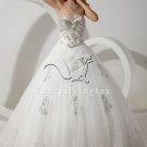 luxurious white tulle sweetheart ball gown floor length wedding dress with crystals IMG-1775