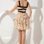 champagne chiffon straps neckline a-line mini length homecoming dress IMG-2075