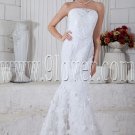 vintage and retro strapless trumpet mermaid wedding dress with appliqued IMG-6810