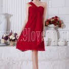empire red chiffon knee length one shoulder homecoming dress IMG-6933
