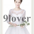 Classical 3/4 Sleeves Short Summer Bridal Gown