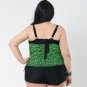 Green 2 Pieces Plus Size Swimwear for Women