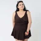 Charming Chocolate Brown One Pieces Swimsuits for Plus Size Girl