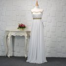 Romantic White Open Back Long Evening Dress