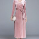 Sexy Pink Sheath Tea Length Prom Dress with Slit