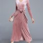 Sexy Pink Sheath Tea Length Prom Dress with Slit