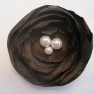 Brown Circle Flower - Multi-pearl Center