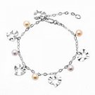 18K White Gold Pearl Bracelet