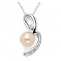 18K White Gold Diamond/Pearl Pendant with Chain