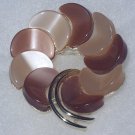 Lisner Lovely Vintage Brown Hued ThermoPlastic Circle Brooch