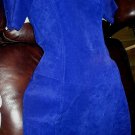 Flattering BRAZEN-Royal Blue Suede Dress-Size 11/12-GORGEOUS!
