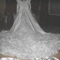 *Reduced*Gorgeous Size10-Beads,Sequins,Embroiderd Lace Wedding Dress-Long Ruffled Train TO DIE FOR!