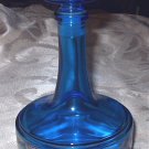 Deep Blue Vintage Decanter with stopper-Made In Belgium,Gold Etching Designs