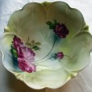 Cabbage Roses Raspberry Red Pattern Large Porcelain 10 Inch Bowl Made in Germany