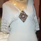 Womans Candies Light Knitted Size Small Sweater Top Beaded Diamond Shape Center Design NWOT