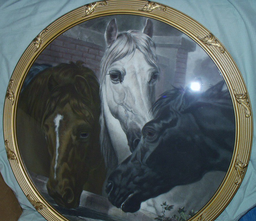Horses John Fredrick Herring Artist Rare Original 1800 Antique Hand