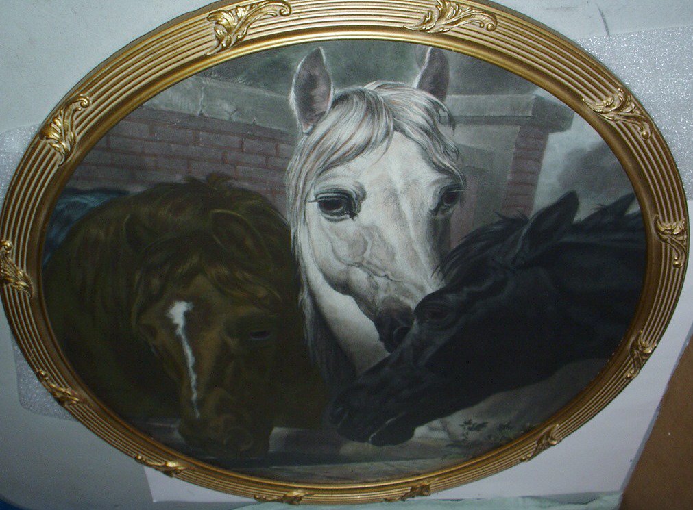 Horses John Fredrick Herring Artist Rare Original 1800 Antique Hand