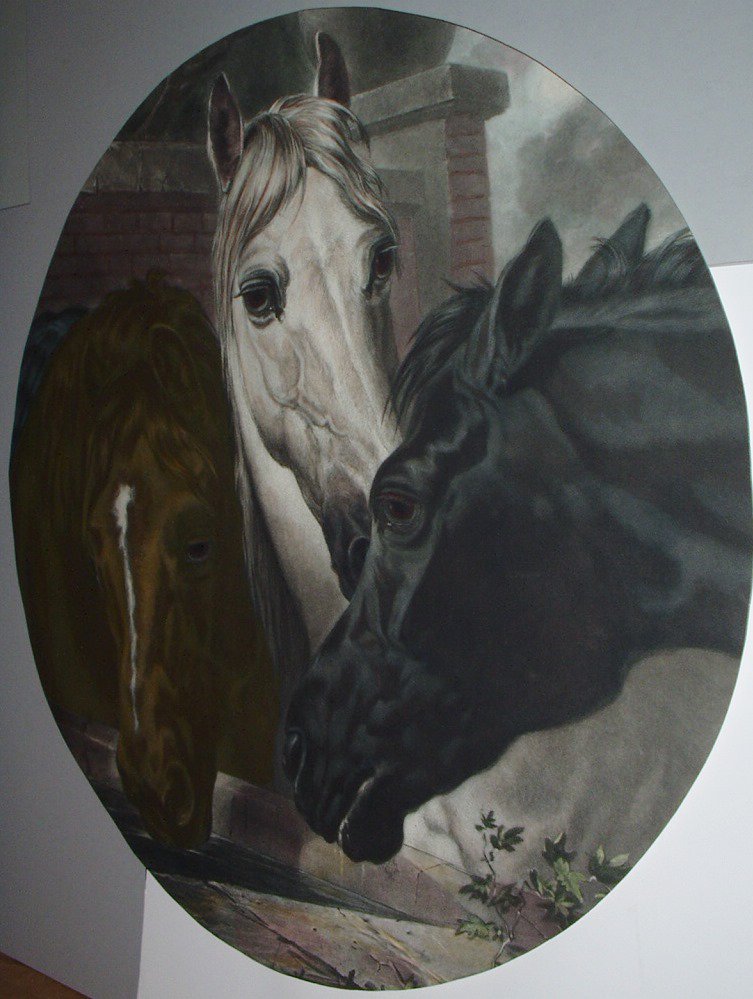 Horses John Fredrick Herring Artist Rare Original 1800 Antique Hand
