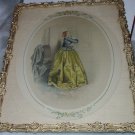 Victorian Lady Fancy Gold Satin Gown Original Antique Artist A Pingot 1940