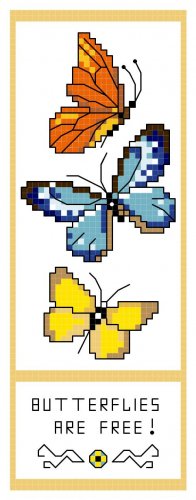 Butterflies Are Free! Bookmark Pattern Chart Graph