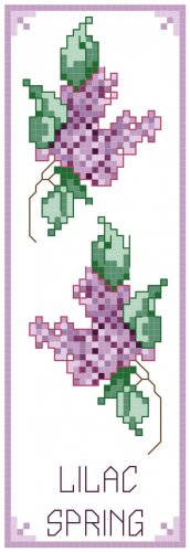Lilac Spring Bookmark Pattern Chart Graph