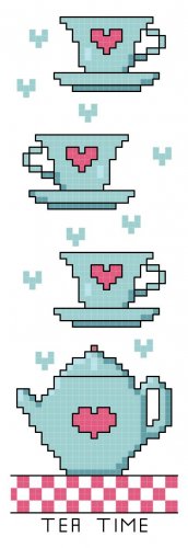 Tea Time Bookmark Pattern Chart Graph