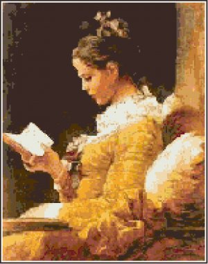 Young Girl Reading Pattern Chart Graph