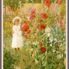 Girl with Hollyhocks Pattern Chart Graph