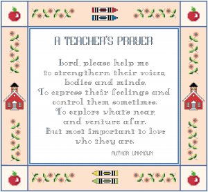 A Teacher's Prayer Pattern Chart Graph