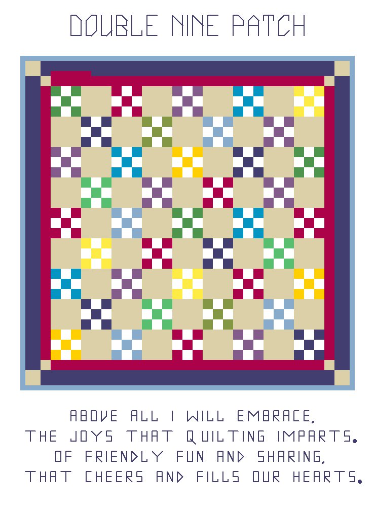 Double Nine Patch Quilt Pattern Chart Graph