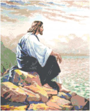 Jesus by the Sea Pattern Chart Graph