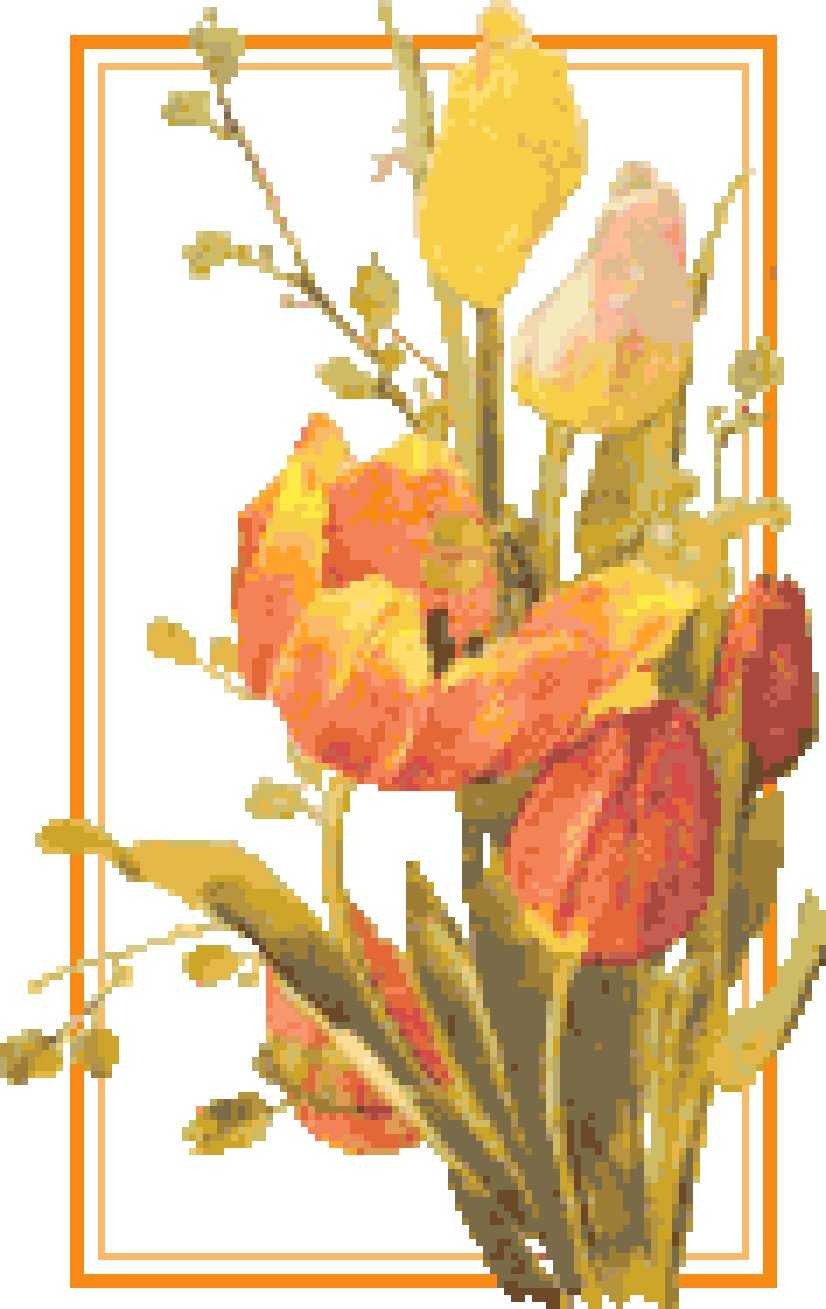 Tulip Bouquet Pattern Chart Graph