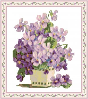 Vase of Violets Pattern Chart Graph