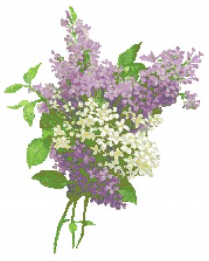 Lilac Blossoms 1 Pattern Chart Graph