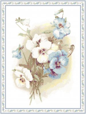 Bashful Pansies Pattern Chart Graph