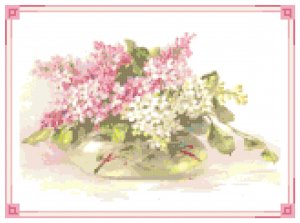 Pink and White Lilac Bowl Pattern Chart Graph