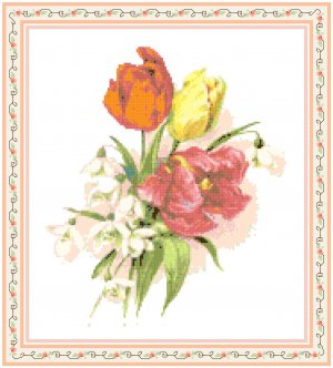Tulips and Snowdrops Pattern Chart Graph