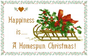 Christmas Hollyberry Sled Pattern Chart Graph