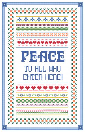 Peace To All Who Enter Here Pattern Chart Graph